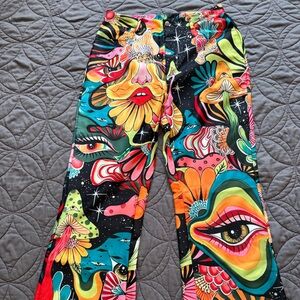 Vibrant Multicolor Abstract Art Pants